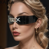 CHROMEWAVE One-Piece Shield – Sculpted Steampunk Shades